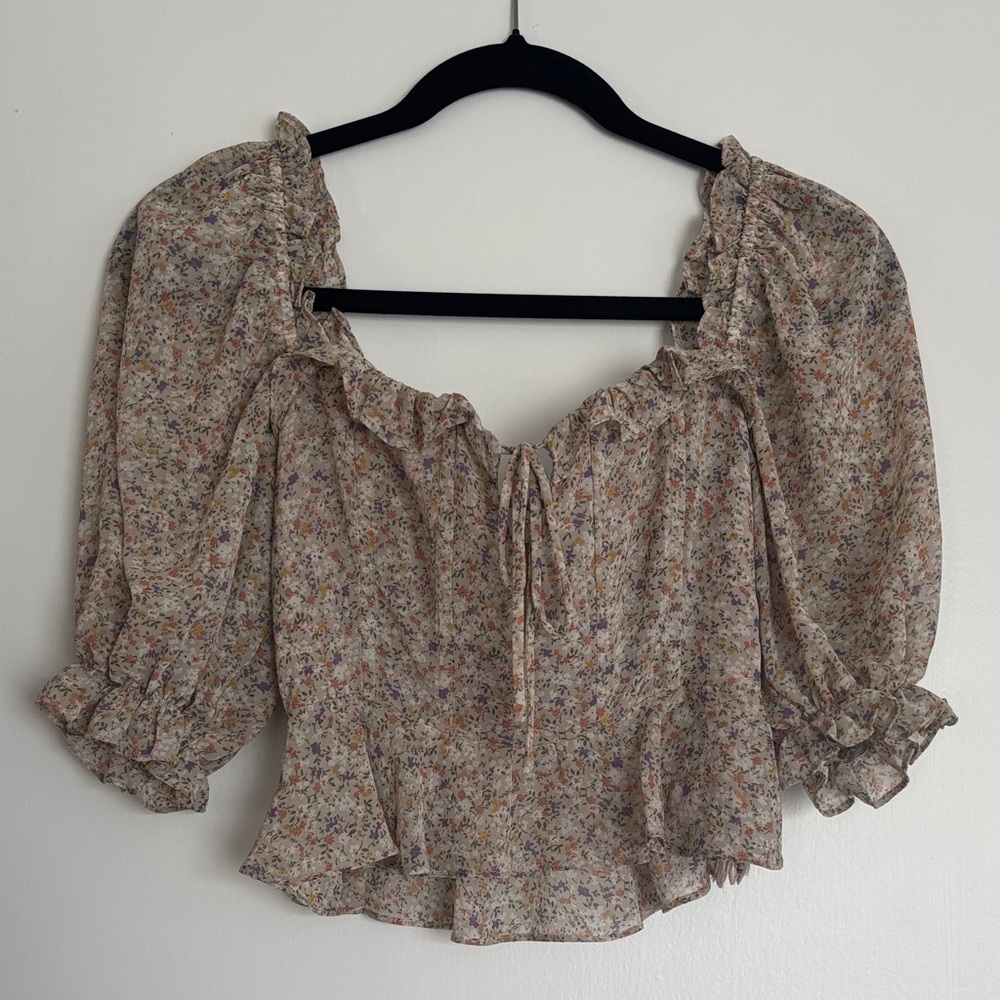 Astr Multicolor Floral Ruffle Blouse
